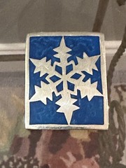Vintage Alpaca Silver Blue Enamel Snowflake Pendant Brooch Mexico 1 3/4”