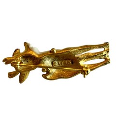 Vtg Rudolph The Red Nosed Reindeer Brooch Gerry’s Gold Tone Enamel
