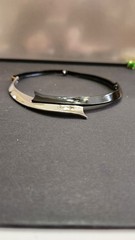 Vintage Silver And Black Enamel Hinged Choker Box Closure 1″ Earrings