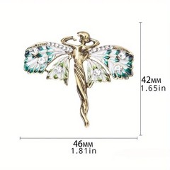 Vintage Art Nouveau Style Fairy Nymph Pendant Brooch Shawl Pin Jewelry Gift