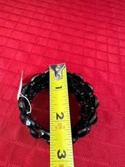 black trifari Expandable Chunky rhinestone bracelet