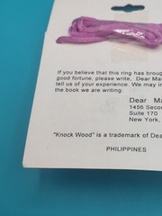 Vintage Knock Wood Good Luck Necklace Or Ring On Card Size Medium Natural Magic