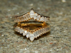 3.00Ct Baguette Cut Lab-Created Enhancer Women Band Ring 14k Yellow Gold Plated