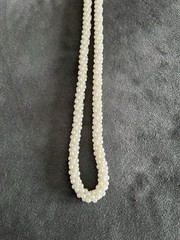 Vintage Faux Pearl Lariat Necklace Knotted Tassel Rope Style Costume Jewelry