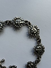 Vintage Sun Face Celestial Sterling Silver 925 Link Bracelet 8″ 19.8 Grams
