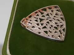 British Hallmarked Sterling Silver Slide Pendant Open Triangle Leaves 11g 9g 28