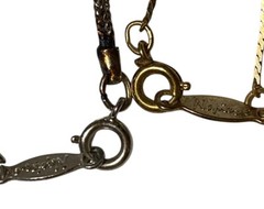 4 Napier Chain Necklaces, 3 Gold Tone, 1 Silver Tone Varies Lengths