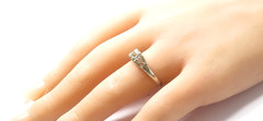 Antique Art Deco 1920’s Diamond Engagement 18KW Ring Size 8.5 UK-Q1/2 EGL USA
