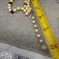 Vintage Necklace Multi Strand Boho Bone Stone 20 Inch Bib Collar