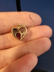Sterling Silver Ruby Heat Shaped Dangle Earrings