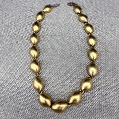 Vintage Necklace Matte Gold Tone Links 16 Inches Classic