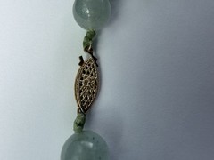 Vintage natural Aqua Marine Necklace With Gold Filled Beads And Clasp! 18”