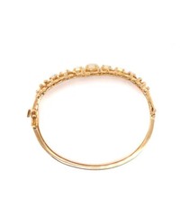 Vintage 14K Yellow Gold Opal and Diamond Bangle Bracelet
