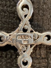Vintage JTV Sarda Sterling Silver 925 Wheat Snake Chain w/ Filigree Sarda Cross