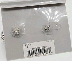Anne Klein Earrings Filigree Flower Silver tone Wide Pierced Couture .75 in