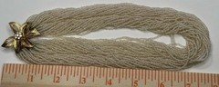Vintage Multi-Strand Seed Bead Necklace Floral Clasp Clip-On Earring Set