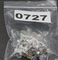 Vintage Aurora Borealis Crystal Beaded Cluster Brooch Pin Clear AB Beads