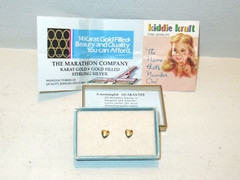 Vintage 1950-60’s 14K Gold Filled Heart Screw Back Post Earrings by Marathon Co.
