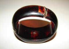 Vintage DYNASTY Watch Tortoise Polystyrene Plastic Clamp Bangle