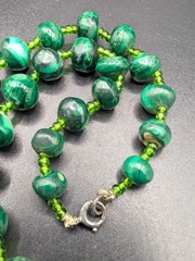 Vintage Malachite Graduated Beads Necklace