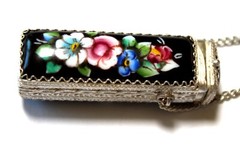 Vintage Enamel Hand Painted Russia Finift Jewelry Necklace-Locket 3 Variation#80