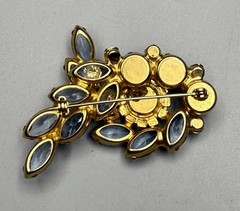 JULIANA D&E Book Piece AB Aurora Borealis Scooped Rhinestone Brooch Ref 1171 Vtg