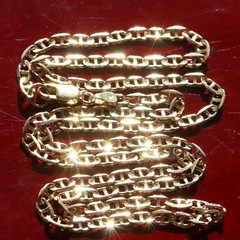 14k yellow gold necklace 19.5″ anchor / mariner link chain vintage 7.67gr N3502