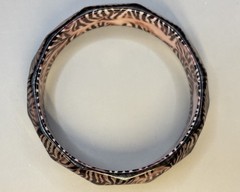 Vintage 80s Chunky Lucite Bangle Bracelet Glitter Asymmetrical Animal Print 8.5