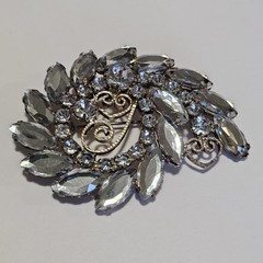 Lot Of 3 VTG Rhinestone Brooches 2 To 2.5 Inches Prong Settings Unsigned