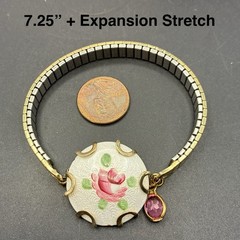Vintage 10k Yellow Gold Filled Expansion Band Bracelet, Vintage Guilloche Rose
