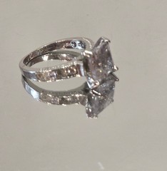 VINTAGE-RETRO Engagement/Wedding/Anniversary 925 Silver Solitaire Ring sz 6