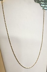 Vintage 1960s New Old Stock Yellow Gold Plate Long Pendant Chain Necklace 30”1mm
