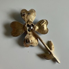 Vintage Signed ART Arthur Pepper Enamel Dogwood Branch Flower Brooch Blue Purple