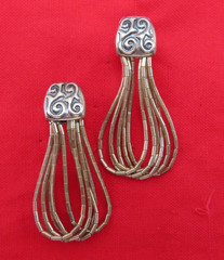 Dakota West Sterling Silver Shube Vintage Earrings Liquid Silver 1.5 in 975c