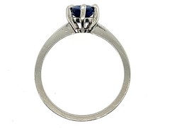 Deco Sapphire Engagement Ring Platinum Solitaire 1.00ct Antique Original 1920s