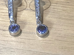 Vintage Chuck Clemency Earrings Tanzanite Sterling Silver Drop/Dangle 925 STS