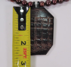 Vintage Brown Faux Pearl Pendant Necklace 23″