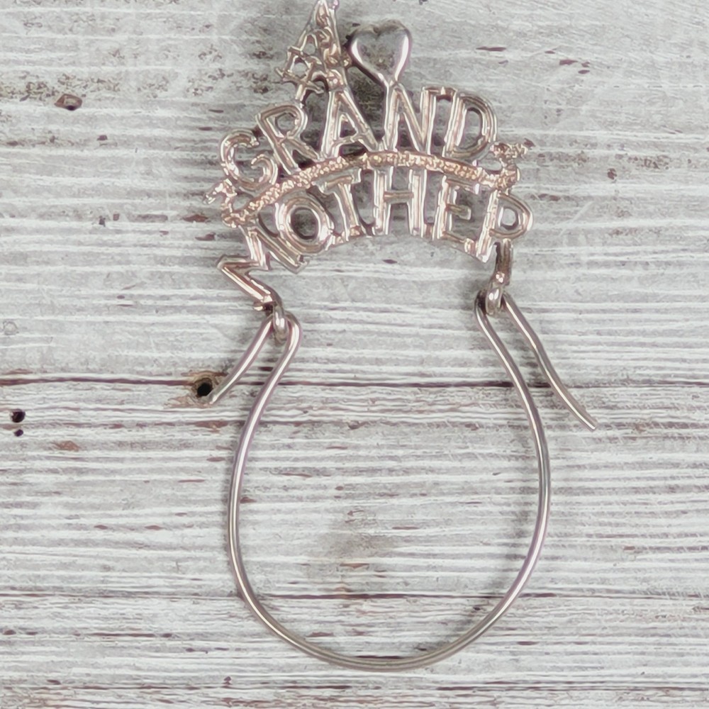VINTAGE STERLING SILVER GRANDMOTHER CHARM HOLDER 925 PENDANT PRETTY