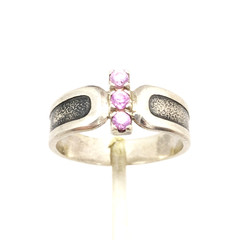 Vintage Elegant RING Silver 925 with Chic Bright Stones -size: 8US (18.5mm)| #46