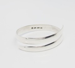 Elegant vintage sterling silver wrap style modernist bracelet MMA