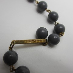Vintage Western Germany Necklace Triangles Gray Gold Tone 15 Inch