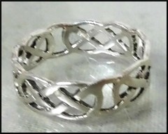Vintage Sterling Silver Openwork Celtic Knot Design Band Ring Size 9.5 THAILAND