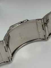 Vintage Whiting & Davis Bangle Bracelet Silver Tone Leaf Design Hinged READ