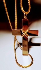Reversible Vintage Gold Tone Cross & 24″ Chain