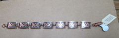 Vtg Solid Copper Thunderbird 7 Panel Link Bracelet 7.5″ Native American Style