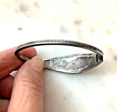 Vintage Abalone Silver Bangle Flower Bracelet Oval Shape Signed Taxco Mexico