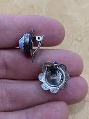 Vintage Estate 925 Sterling Silver Signed Clip On Earring