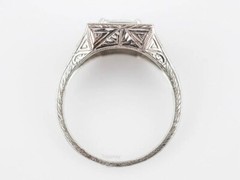 1920’s Royal Iconic Asscher Cut Lab-Created Diamond 925 Silver Vintage Ring