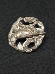 1999 Limited Edition Birds And Blooms Silvertone 3D Cardinal Design Brooch
