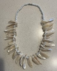 Vintage 1970’s-80’s Mother of Pearl Shell Bib Or Statement Necklace